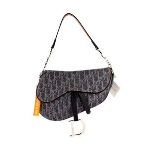 Dior Monogram Gray Saddle Bag